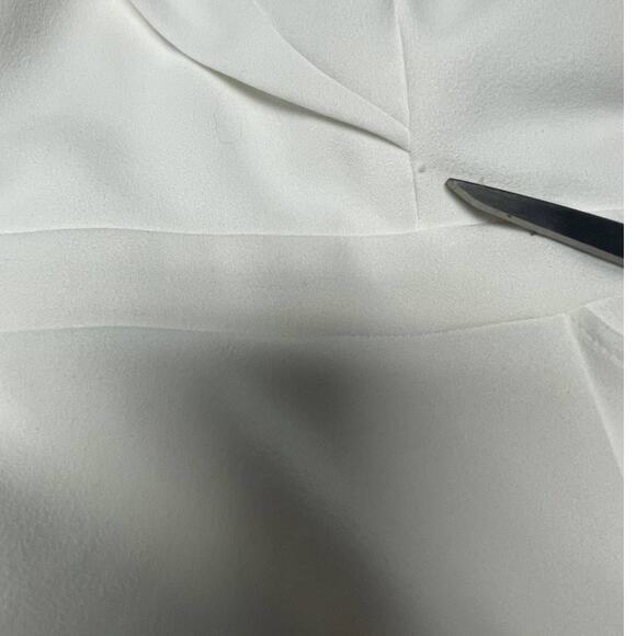 XSCAPE 4 S White Ruffled Off-the-shoulder Hi Low Midi Gown NWT $259 B154 *flaw - Picture 8 of 12